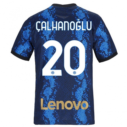 Niño Fútbol Camiseta Hakan Calhanoglu #20 Azul Oscuro 1ª Equipación 2021/22 Camisa Chile