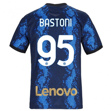Niño Fútbol Camiseta Alessandro Bastoni #95 Azul Oscuro 1ª Equipación 2021/22 Camisa Chile
