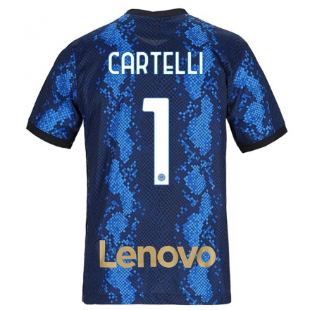 Niño Fútbol Camiseta Carlotta Cartelli #1 Azul Oscuro 1ª Equipación 2021/22 Camisa Chile