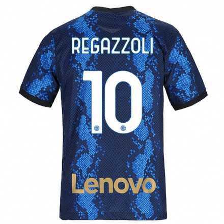 Niño Fútbol Camiseta Alice Regazzoli #10 Azul Oscuro 1ª Equipación 2021/22 Camisa Chile