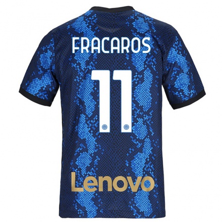 Niño Fútbol Camiseta Caterina Fracaros #11 Azul Oscuro 1ª Equipación 2021/22 Camisa Chile