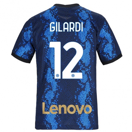 Niño Fútbol Camiseta Astrid Gilardi #12 Azul Oscuro 1ª Equipación 2021/22 Camisa Chile
