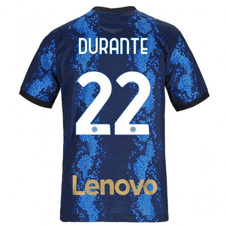 Niño Fútbol Camiseta Francesca Durante #22 Azul Oscuro 1ª Equipación 2021/22 Camisa Chile