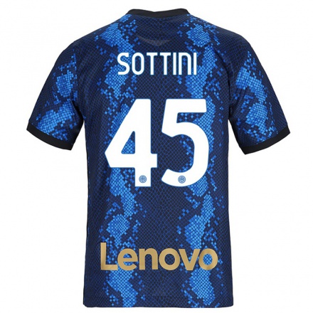 Niño Fútbol Camiseta Edoardo Sottini #45 Azul Oscuro 1ª Equipación 2021/22 Camisa Chile