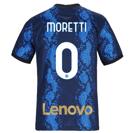 Niño Fútbol Camiseta Andrea Moretti #0 Azul Oscuro 1ª Equipación 2021/22 Camisa Chile