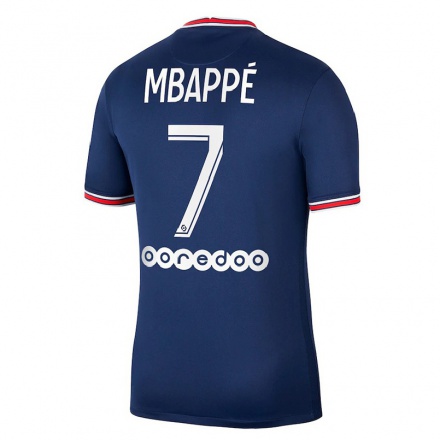 Niño Fútbol Camiseta Kylian Mbappe #7 Azul Oscuro 1ª Equipación 2021/22 Camisa Chile