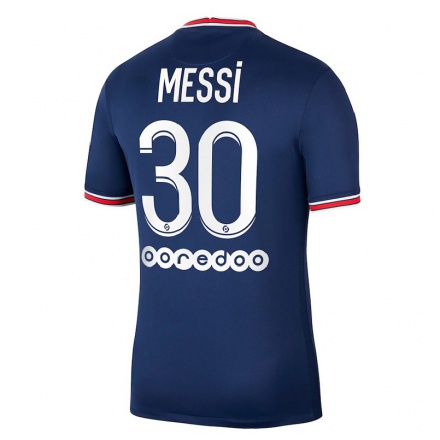 Niño Fútbol Camiseta Lionel Messi #30 Azul Granate 1ª Equipación 2021/22 Camisa Chile