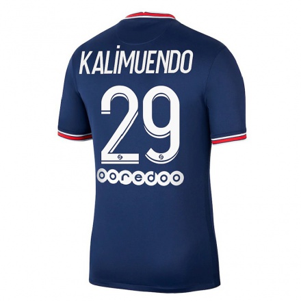 Niño Fútbol Camiseta Arnaud Kalimuendo #29 Azul Oscuro 1ª Equipación 2021/22 Camisa Chile
