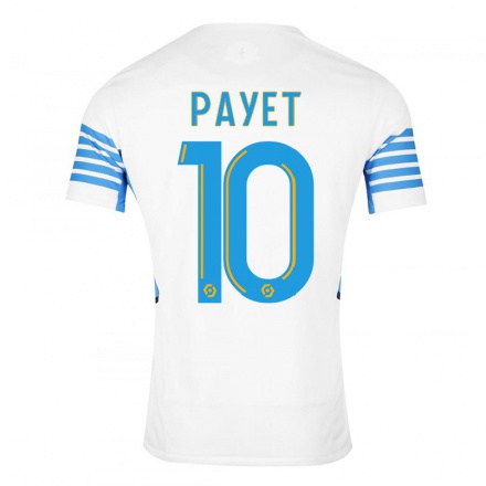 Niño Fútbol Camiseta Dimitri Payet #10 Blanco 1ª Equipación 2021/22 Camisa Chile