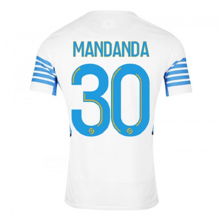 Niño Fútbol Camiseta Steve Mandanda #30 Blanco 1ª Equipación 2021/22 Camisa Chile