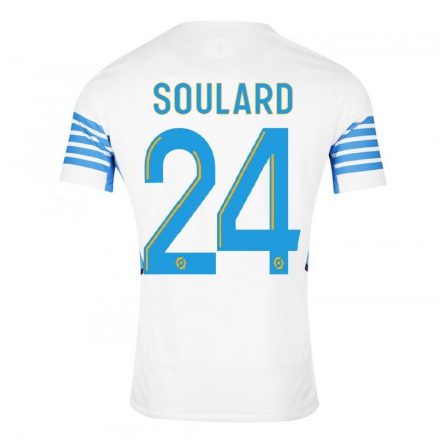 Niño Fútbol Camiseta Amandine Soulard #24 Blanco 1ª Equipación 2021/22 Camisa Chile