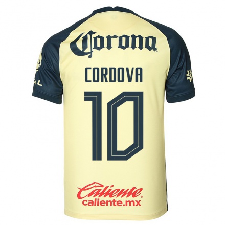 Niño Fútbol Camiseta Sebastian Cordova #10 Amarillo 1ª Equipación 2021/22 Camisa Chile