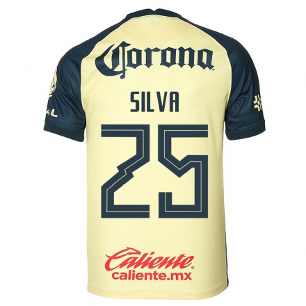 Niño Fútbol Camiseta Silva #25 Amarillo 1ª Equipación 2021/22 Camisa Chile