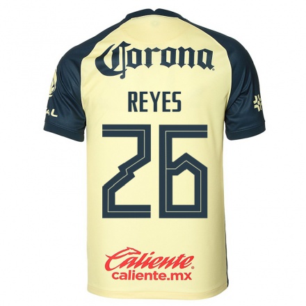 Niño Fútbol Camiseta Salvador Reyes #26 Amarillo 1ª Equipación 2021/22 Camisa Chile
