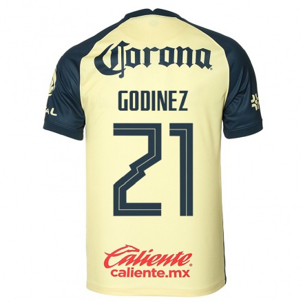 Niño Fútbol Camiseta Alexandra Godinez #21 Amarillo 1ª Equipación 2021/22 Camisa Chile