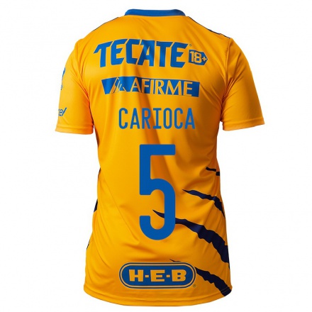 Niño Fútbol Camiseta Rafael Carioca #5 Amarillo 1ª Equipación 2021/22 Camisa Chile