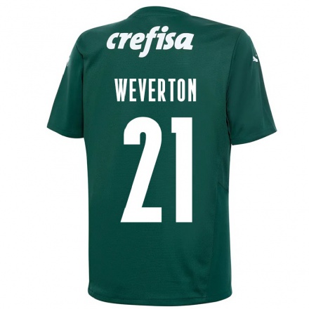 Niño Fútbol Camiseta Weverton #21 Verde Oscuro 1ª Equipación 2021/22 Camisa Chile