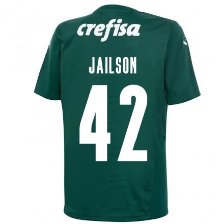 Niño Fútbol Camiseta Jailson #42 Verde Oscuro 1ª Equipación 2021/22 Camisa Chile