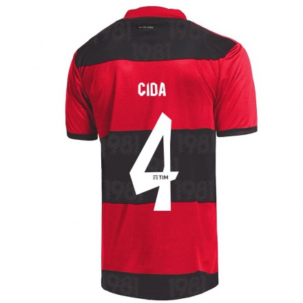 Niño Fútbol Camiseta Cida #4 Negro Rojo 1ª Equipación 2021/22 Camisa Chile