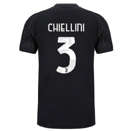 Niño Fútbol Camiseta Giorgio Chiellini #3 Negro 2ª Equipación 2021/22 Camisa Chile