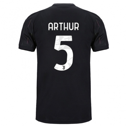 Niño Fútbol Camiseta Arthur #5 Negro 2ª Equipación 2021/22 Camisa Chile