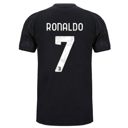 Niño Fútbol Camiseta Cristiano Ronaldo #7 Negro 2ª Equipación 2021/22 Camisa Chile