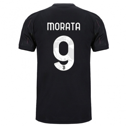 Niño Fútbol Camiseta Alvaro Morata #9 Negro 2ª Equipación 2021/22 Camisa Chile