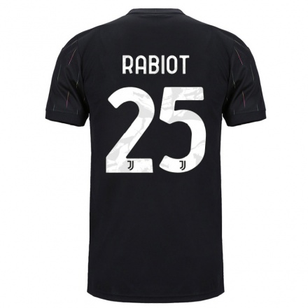 Niño Fútbol Camiseta Adrien Rabiot #25 Negro 2ª Equipación 2021/22 Camisa Chile