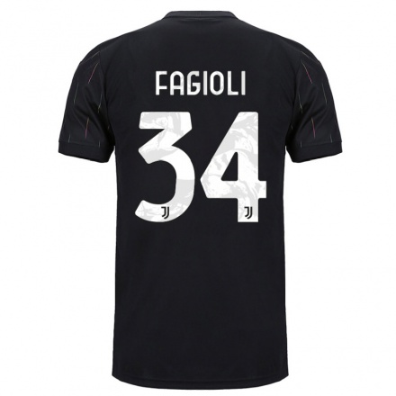 Niño Fútbol Camiseta Nicolo Fagioli #34 Negro 2ª Equipación 2021/22 Camisa Chile