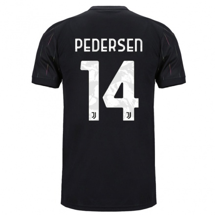 Niño Fútbol Camiseta Sofie Junge Pedersen #14 Negro 2ª Equipación 2021/22 Camisa Chile