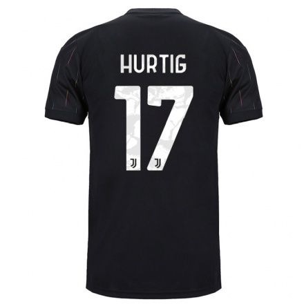 Niño Fútbol Camiseta Lina Hurtig #17 Negro 2ª Equipación 2021/22 Camisa Chile
