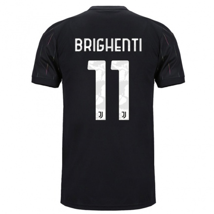 Niño Fútbol Camiseta Andrea Brighenti #11 Negro 2ª Equipación 2021/22 Camisa Chile