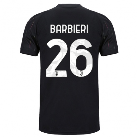 Niño Fútbol Camiseta Tommaso Barbieri #26 Negro 2ª Equipación 2021/22 Camisa Chile