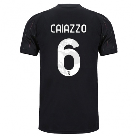 Niño Fútbol Camiseta Sara Caiazzo #6 Negro 2ª Equipación 2021/22 Camisa Chile