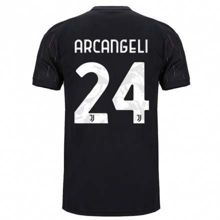 Niño Fútbol Camiseta Nicole Arcangeli #24 Negro 2ª Equipación 2021/22 Camisa Chile