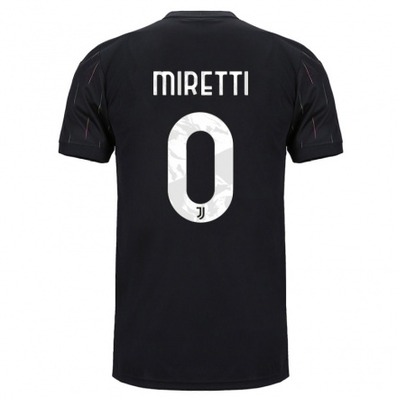 Niño Fútbol Camiseta Fabio Miretti #0 Negro 2ª Equipación 2021/22 Camisa Chile