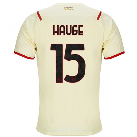 Niño Fútbol Camiseta Jens Petter Hauge #15 Champaña 2ª Equipación 2021/22 Camisa Chile