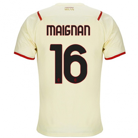 Niño Fútbol Camiseta Mike Maignan #16 Champaña 2ª Equipación 2021/22 Camisa Chile