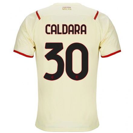 Niño Fútbol Camiseta Mattia Caldara #30 Champaña 2ª Equipación 2021/22 Camisa Chile