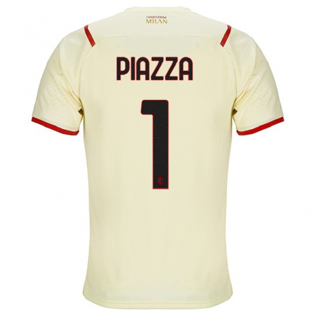 Niño Fútbol Camiseta Alessia Piazza #1 Champaña 2ª Equipación 2021/22 Camisa Chile