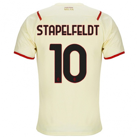 Niño Fútbol Camiseta Nina Stapelfeldt #10 Champaña 2ª Equipación 2021/22 Camisa Chile
