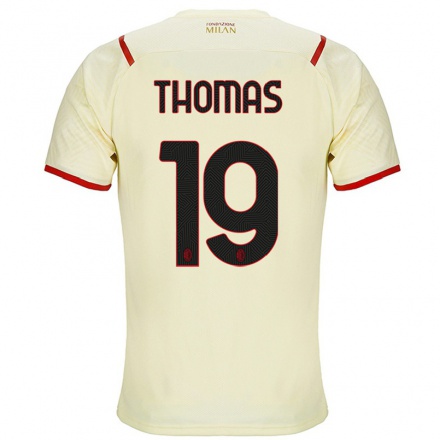 Niño Fútbol Camiseta Lindsey Thomas #19 Champaña 2ª Equipación 2021/22 Camisa Chile