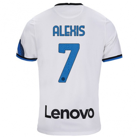 Niño Fútbol Camiseta Alexis Sanchez #7 Blanco Azul 2ª Equipación 2021/22 Camisa Chile