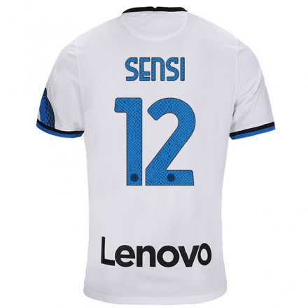 Niño Fútbol Camiseta Stefano Sensi #12 Blanco Azul 2ª Equipación 2021/22 Camisa Chile