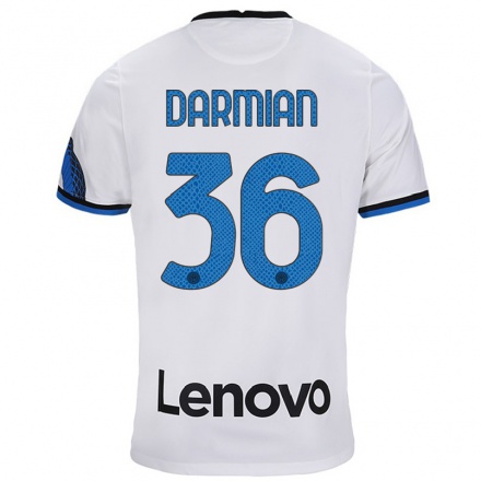 Niño Fútbol Camiseta Matteo Darmian #36 Blanco Azul 2ª Equipación 2021/22 Camisa Chile