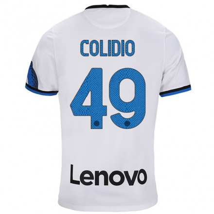 Niño Fútbol Camiseta Facundo Colidio #49 Blanco Azul 2ª Equipación 2021/22 Camisa Chile