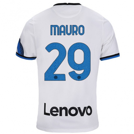 Niño Fútbol Camiseta Ilaria Mauro #29 Blanco Azul 2ª Equipación 2021/22 Camisa Chile