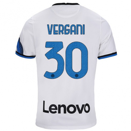 Niño Fútbol Camiseta Bianca Vergani #30 Blanco Azul 2ª Equipación 2021/22 Camisa Chile