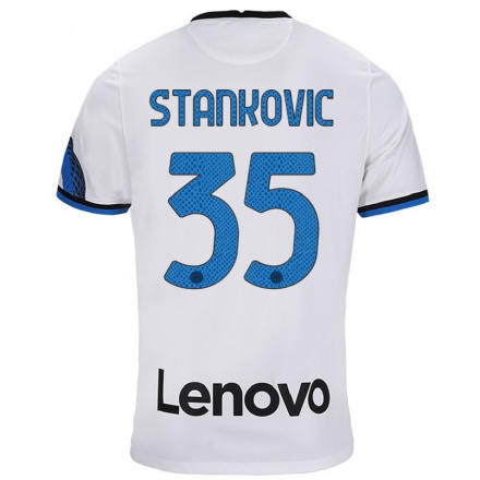 Niño Fútbol Camiseta Filip Stankovic #35 Blanco Azul 2ª Equipación 2021/22 Camisa Chile
