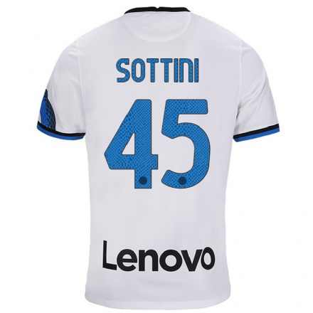 Niño Fútbol Camiseta Edoardo Sottini #45 Blanco Azul 2ª Equipación 2021/22 Camisa Chile